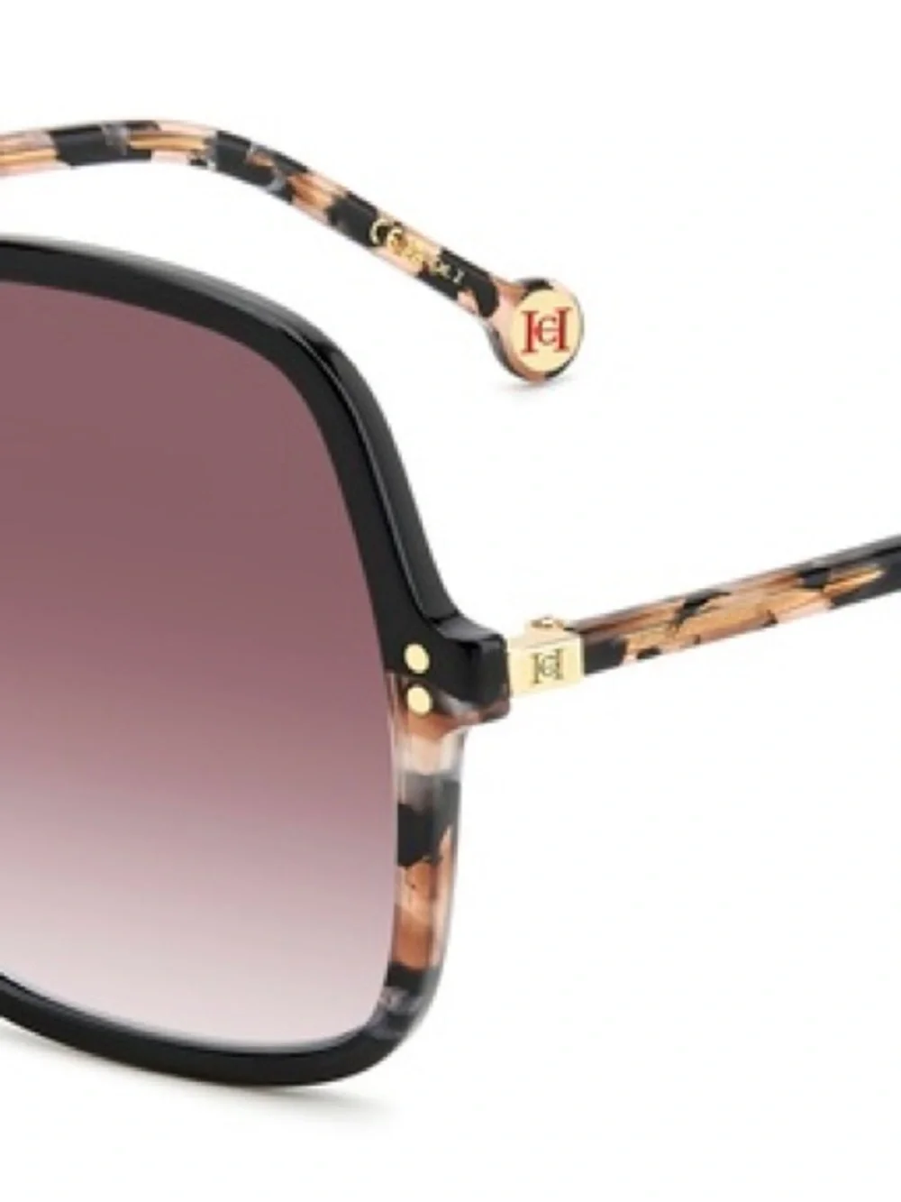 Carolina Herrera Black Gradient Oversized Square Sunglasses